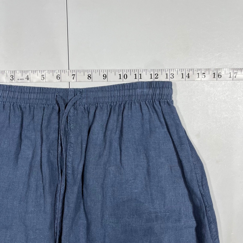 Cut Loose 90s Minimalist 100% Linen Maxi Skirt Coastal Drawstring Pockets Medium - Picture 5 of 9